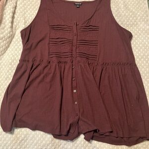 Torrid Burgundy Sleeveless Blouse